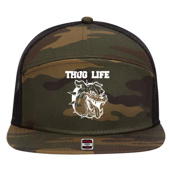 Thug Life Dog 7 Panel Mesh Trucker Snapback Hat