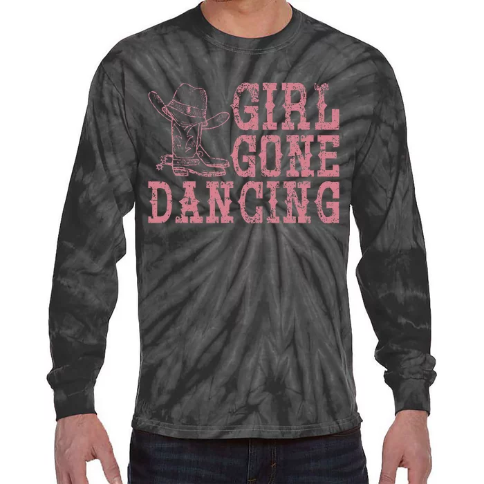 Texas Line Dancing Rodeo Cowboy Gift Line Dance Tie-Dye Long Sleeve Shirt