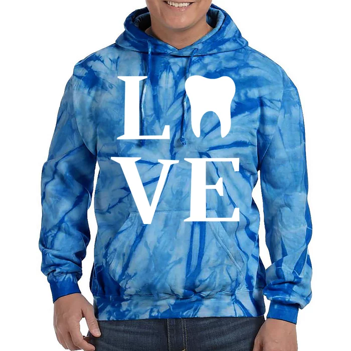 Tooth Love Dentist Dental Assistant Dental Hygienist Gift Tie Dye Hoodie