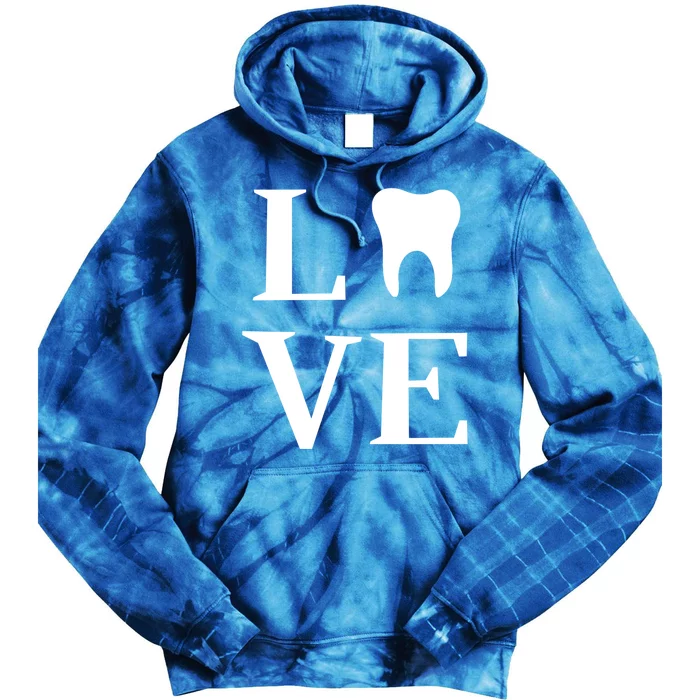 Tooth Love Dentist Dental Assistant Dental Hygienist Gift Tie Dye Hoodie