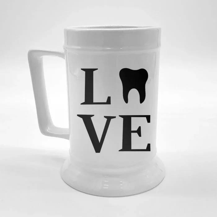 Tooth Love Dentist Dental Assistant Dental Hygienist Gift Front & Back Beer Stein