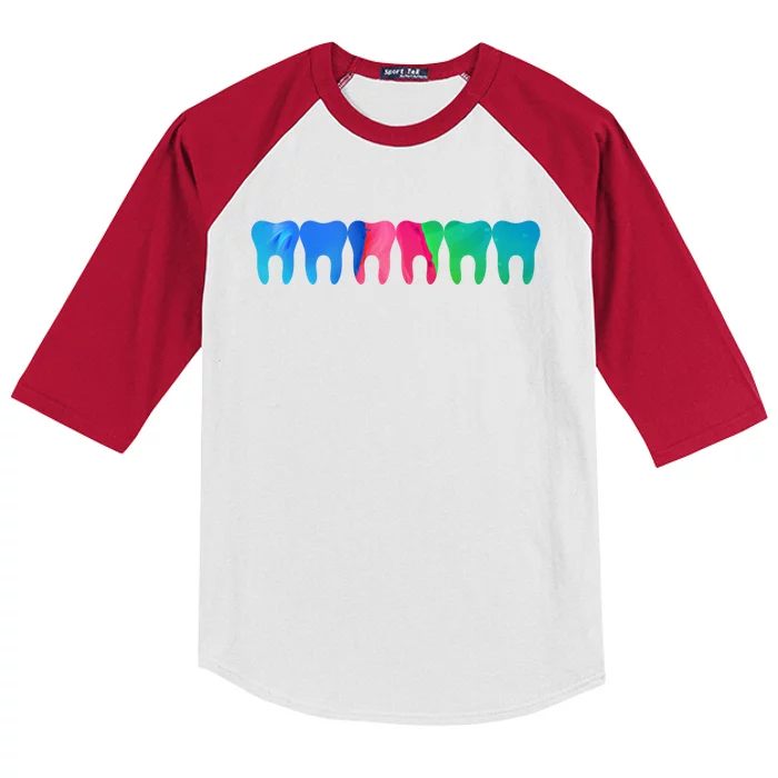 Tooth Love Dentist Dental Hygienist Assistant Cute Gift Kids Colorblock Raglan Jersey