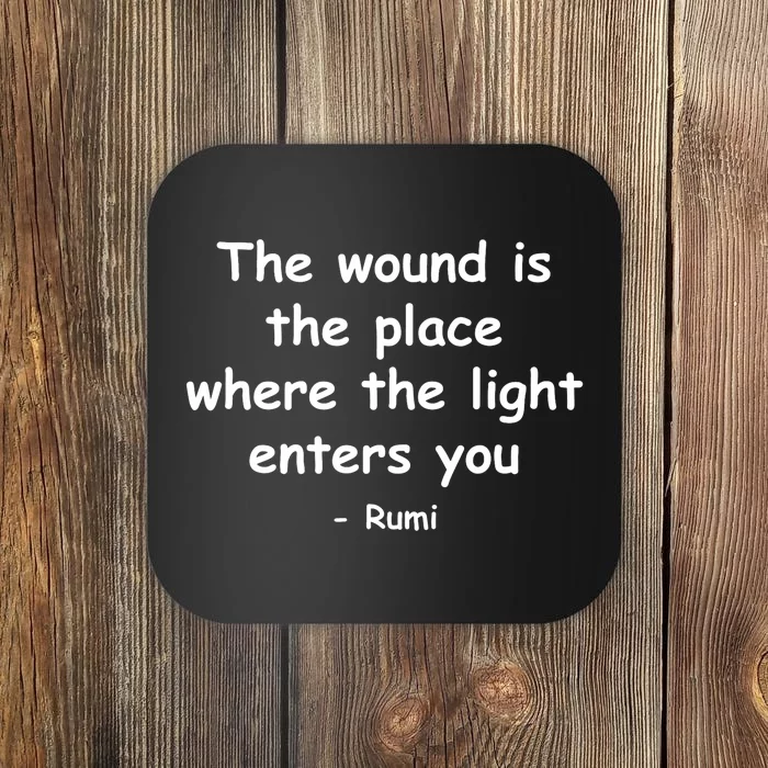 The Light Enters Rumi Quote Coaster