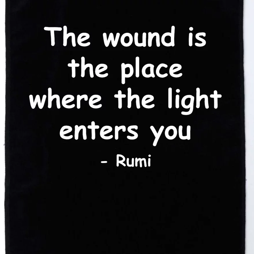 The Light Enters Rumi Quote Platinum Collection Golf Towel