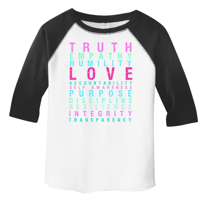 Truth Love Empathy Self Awareness Inspirational Words Cool Gift Toddler Fine Jersey T-Shirt