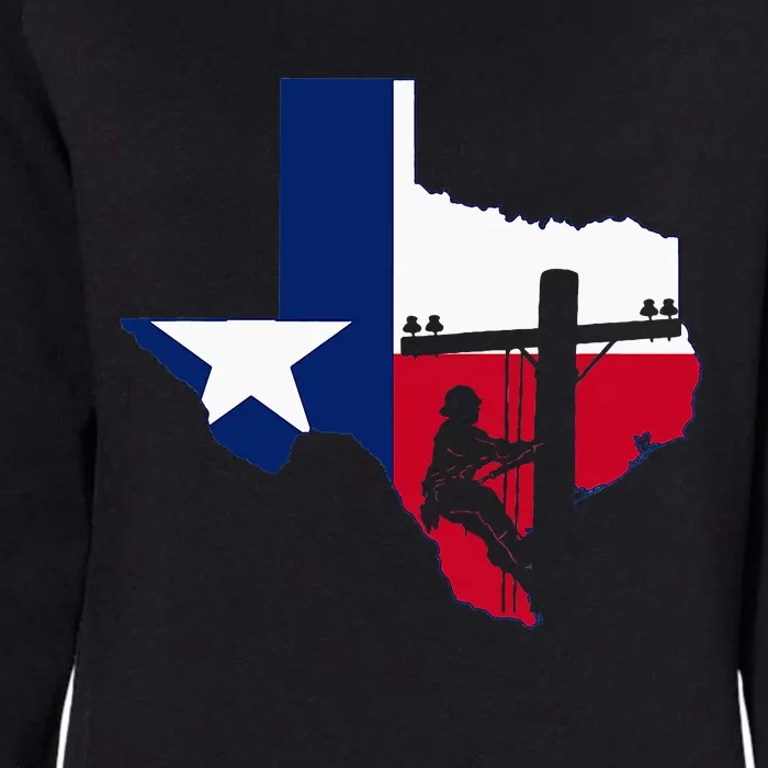 Texas Lineman Electrician Gift Tx Lone Star State Flag Womens California Wash Sweatshirt