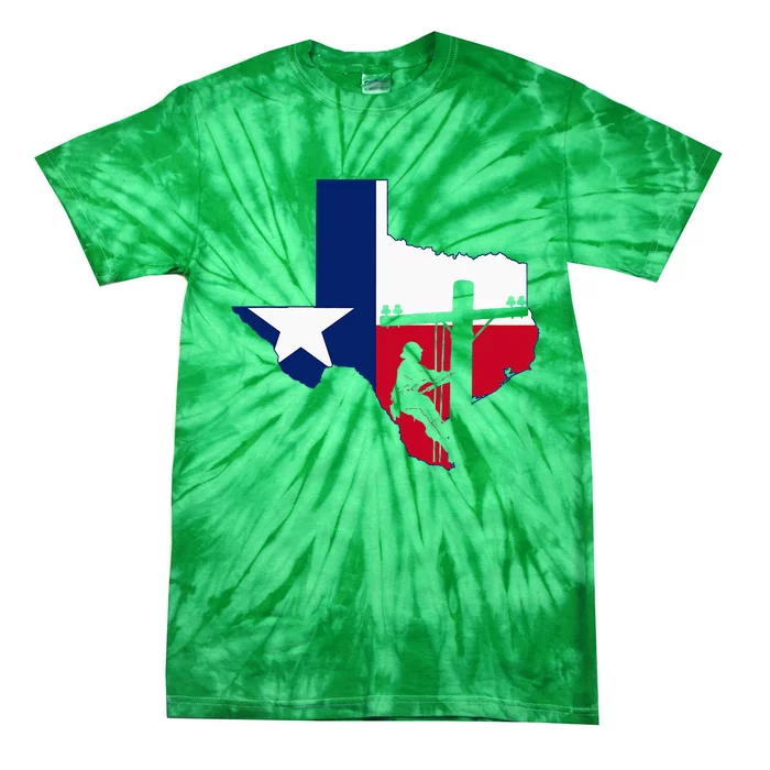 Texas Lineman Electrician Gift Tx Lone Star State Flag Tie-Dye T-Shirt