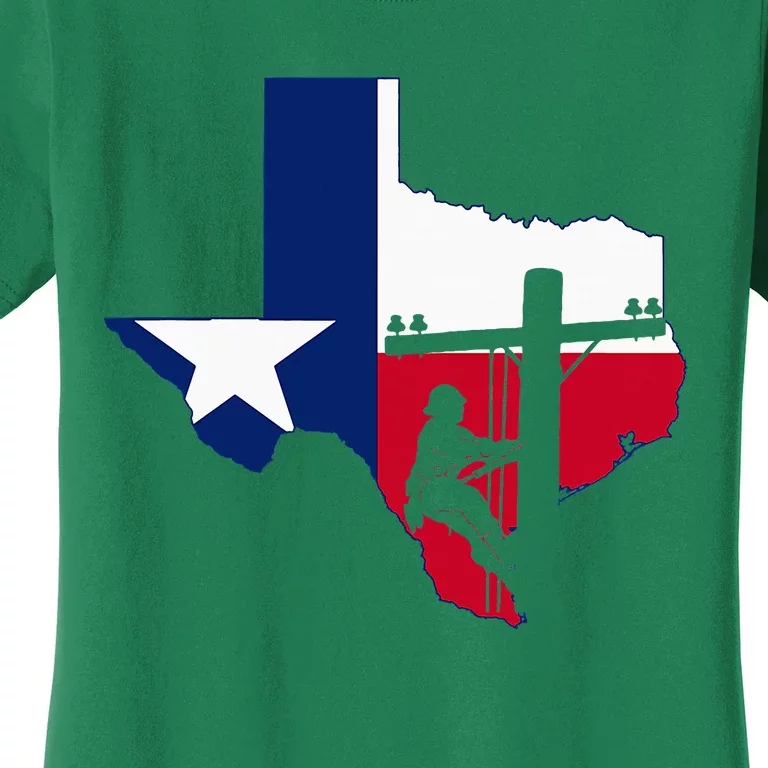 Texas Lineman Electrician Gift Tx Lone Star State Flag Women's T-Shirt