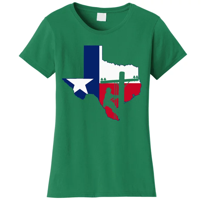 Texas Lineman Electrician Gift Tx Lone Star State Flag Women's T-Shirt