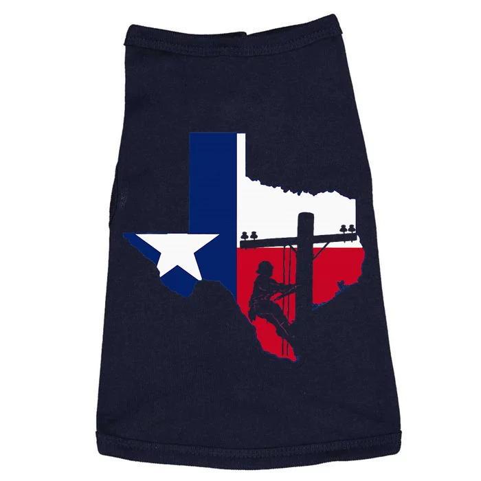 Texas Lineman Electrician Gift Tx Lone Star State Flag Doggie Tank