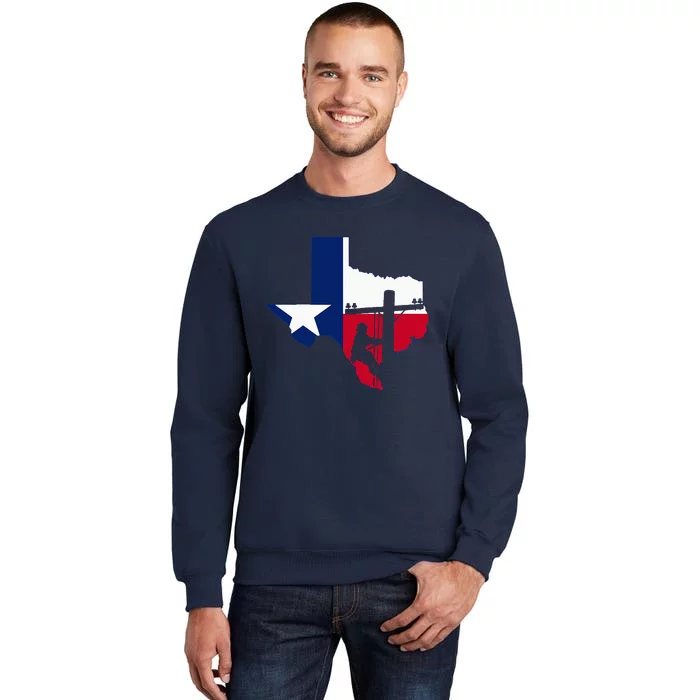 Texas Lineman Electrician Gift Tx Lone Star State Flag Tall Sweatshirt