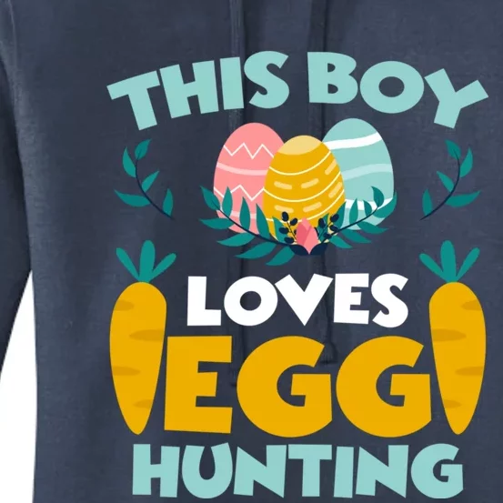 This Love Egg Hunting Rabbit Easter Egg Happy Easter Day Gift Women's Pullover Hoodie