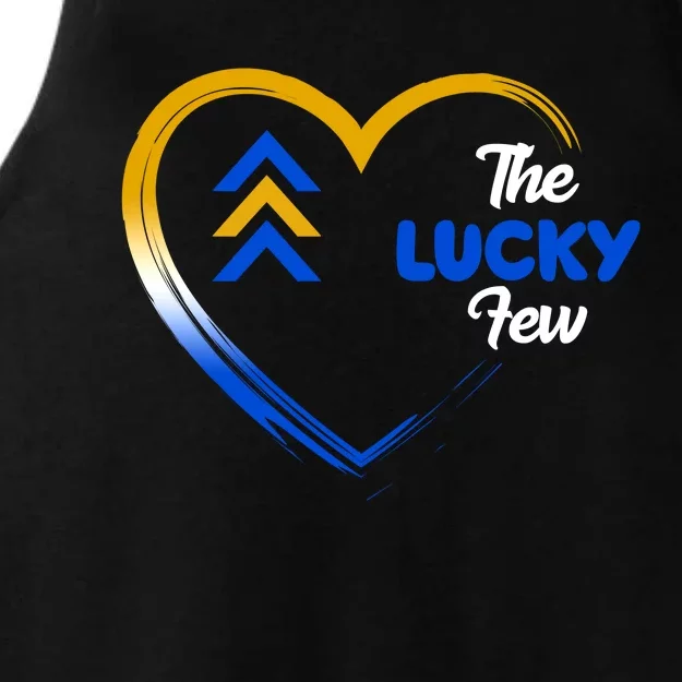 The Lucky Few Down Syndrome Awareness Heart Ladies Tri-Blend Wicking Tank