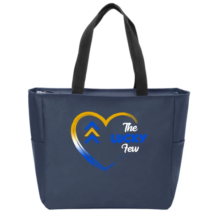 The Lucky Few Down Syndrome Awareness Heart Zip Tote Bag