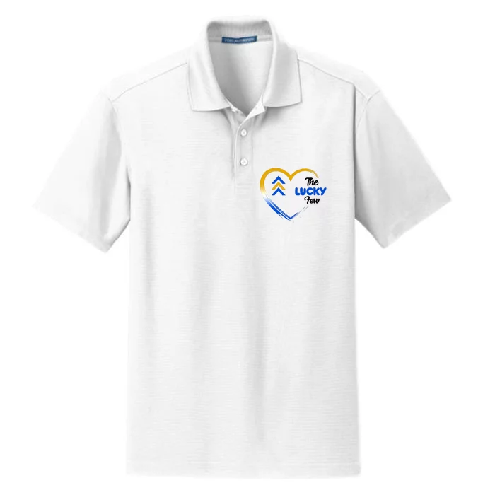 The Lucky Few Down Syndrome Awareness Heart Dry Zone Grid Performance Polo