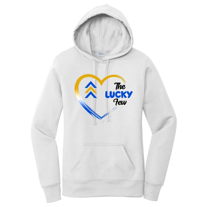 The Lucky Few Down Syndrome Awareness Heart Women's Pullover Hoodie