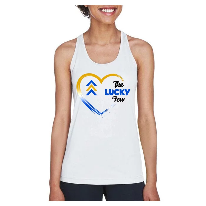 The Lucky Few Down Syndrome Awareness Heart Women's Racerback Tank