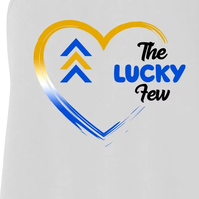 The Lucky Few Down Syndrome Awareness Heart Women's Racerback Tank