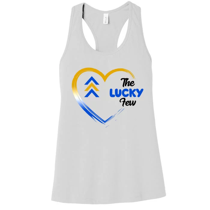 The Lucky Few Down Syndrome Awareness Heart Women's Racerback Tank