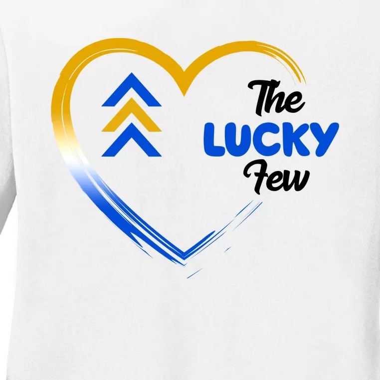 The Lucky Few Down Syndrome Awareness Heart Ladies Long Sleeve Shirt