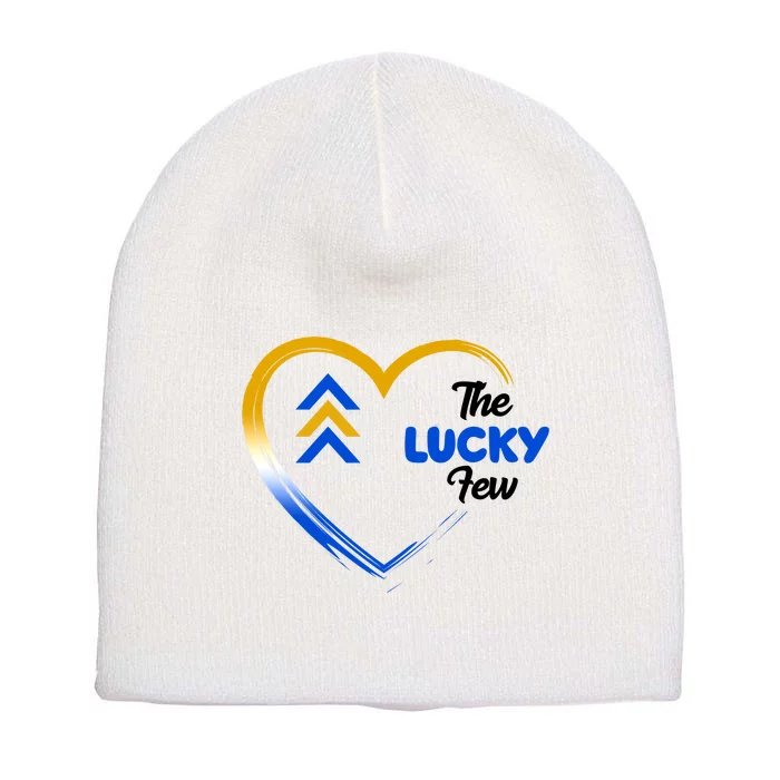 The Lucky Few Down Syndrome Awareness Heart Short Acrylic Beanie