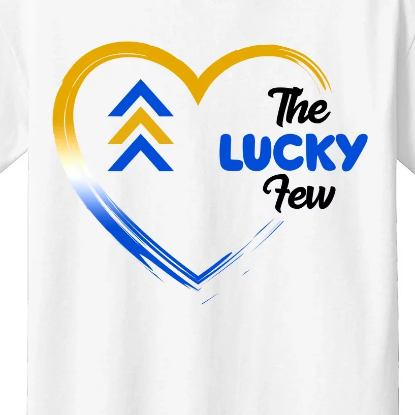 The Lucky Few Down Syndrome Awareness Heart Kids T-Shirt