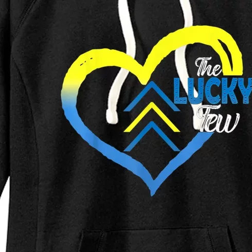 The Lucky Few Heart Ribbon Three Arrows Down Syndrome Women's Fleece Hoodie