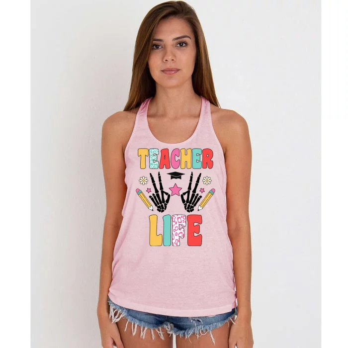 Teacher Life Fun School Women's Knotted Racerback Tank