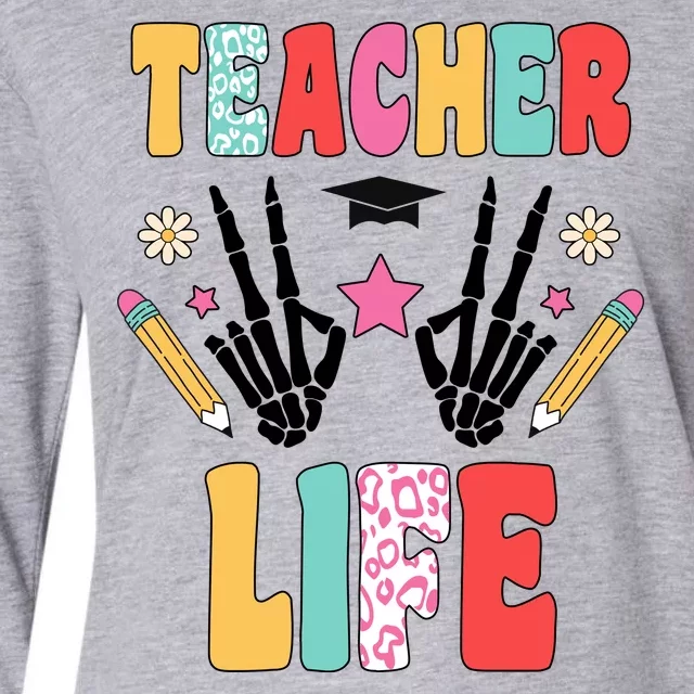 Teacher Life Fun School Womens Cotton Relaxed Long Sleeve T-Shirt