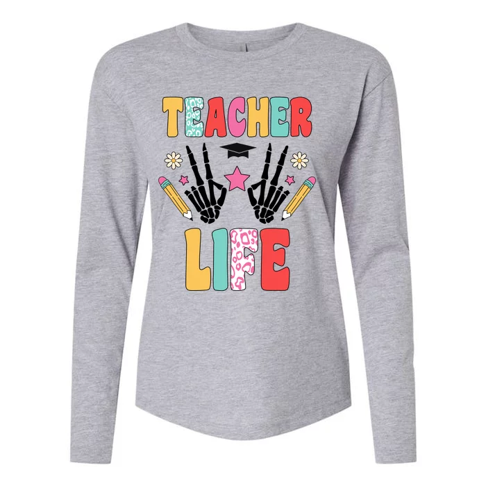 Teacher Life Fun School Womens Cotton Relaxed Long Sleeve T-Shirt