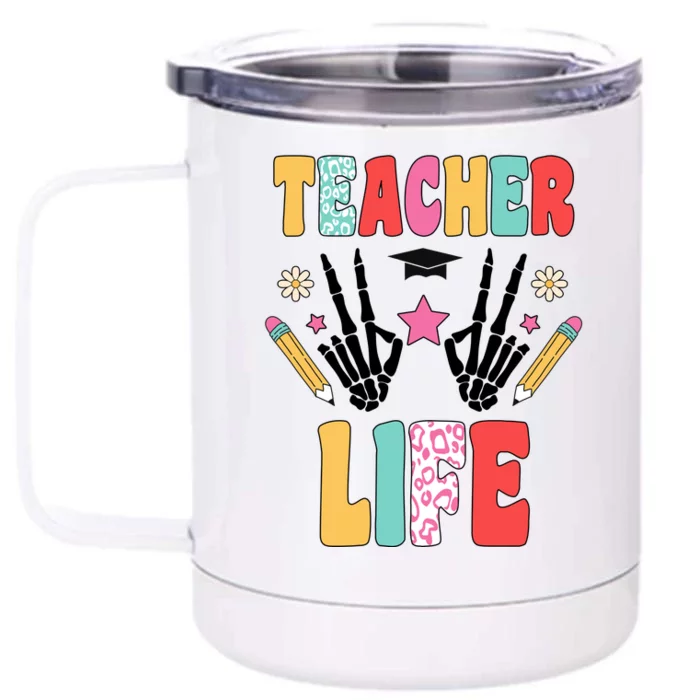 Teacher Life Fun School Front & Back 12oz Stainless Steel Tumbler Cup