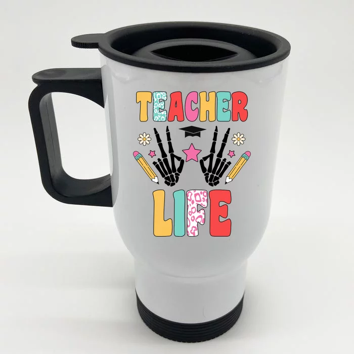 Teacher Life Fun School Front & Back Stainless Steel Travel Mug