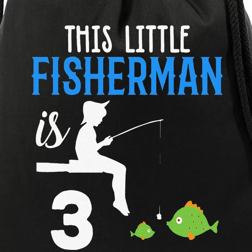 This Little Fisherman Is 3 Rd Cute Birthday Gift Drawstring Bag