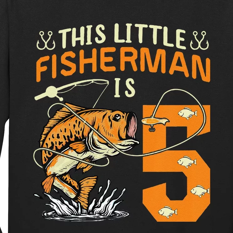 This Little Fisherman Is 5 Fishing 5 Years Old Birthday Gift Long