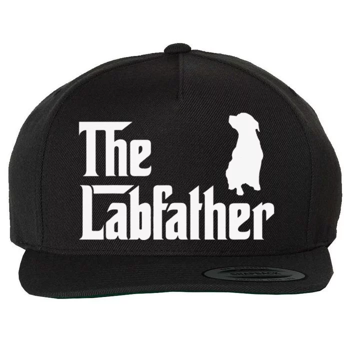 The Lab Father Funny Labrador Dad Gift Wool Snapback Cap