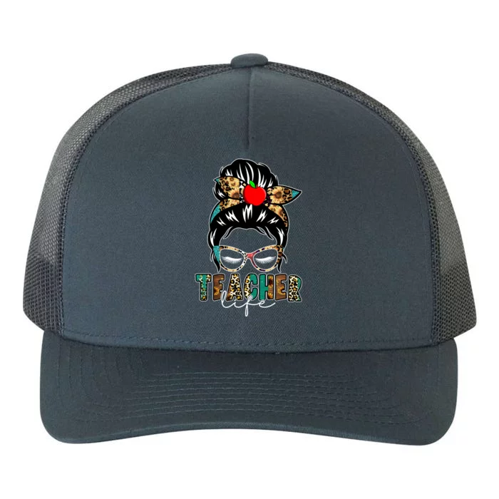 Teacher Life Female Bun Yupoong Adult 5-Panel Trucker Hat