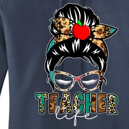 Teacher Life Female Bun Women's Pullover Hoodie