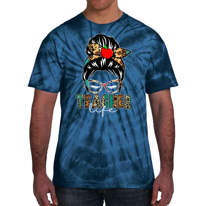 Teacher Life Female Bun Tie-Dye T-Shirt