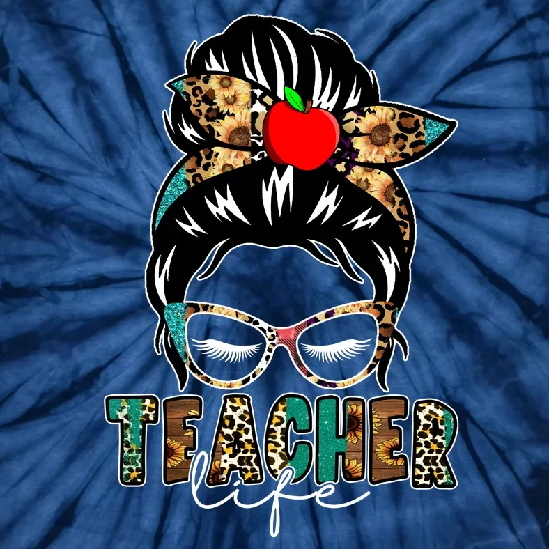 Teacher Life Female Bun Tie-Dye T-Shirt