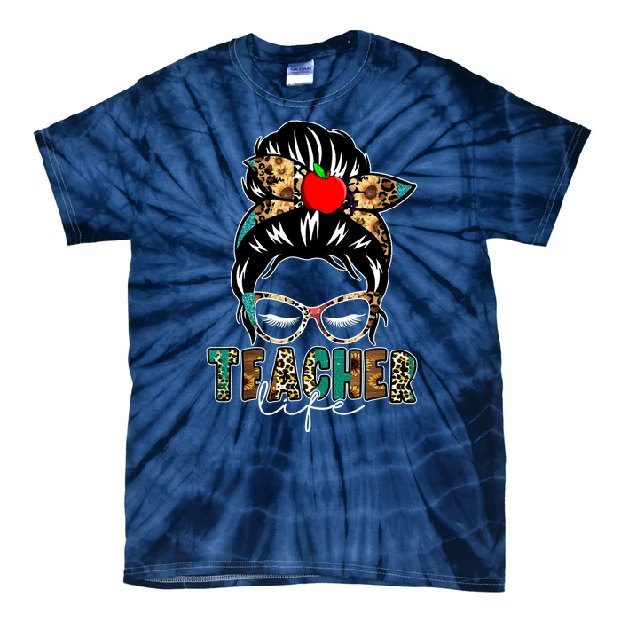 Teacher Life Female Bun Tie-Dye T-Shirt