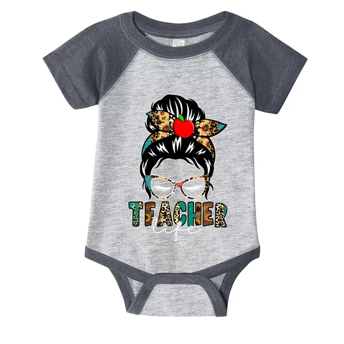 Teacher Life Female Bun Infant Baby Jersey Bodysuit