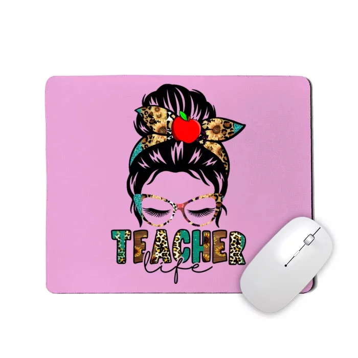 Teacher Life Female Bun Mousepad