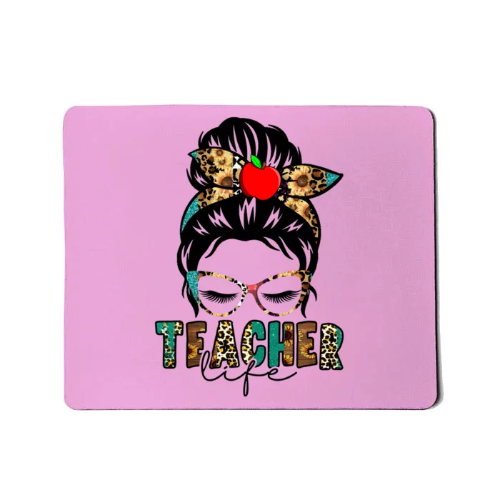 Teacher Life Female Bun Mousepad