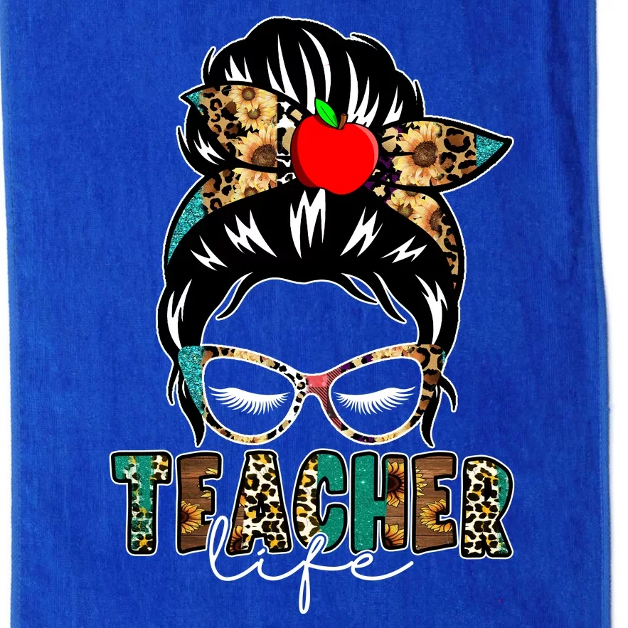 Teacher Life Female Bun Platinum Collection Golf Towel