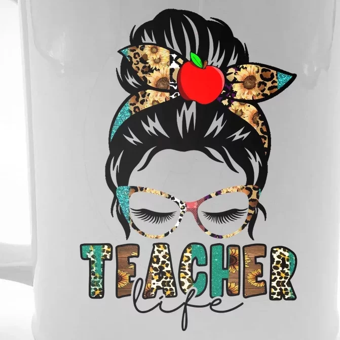 Teacher Life Female Bun Front & Back Beer Stein