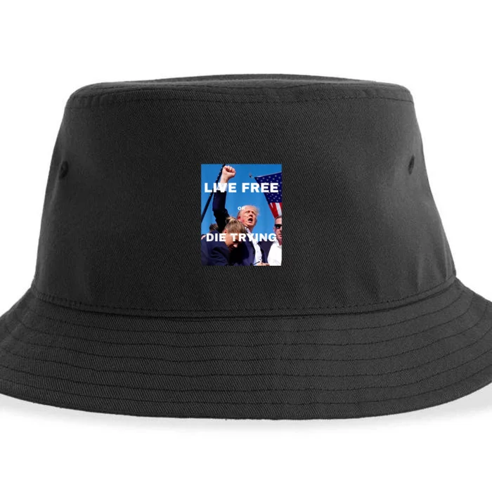 Trump Live Free Or Die Trying Sustainable Bucket Hat