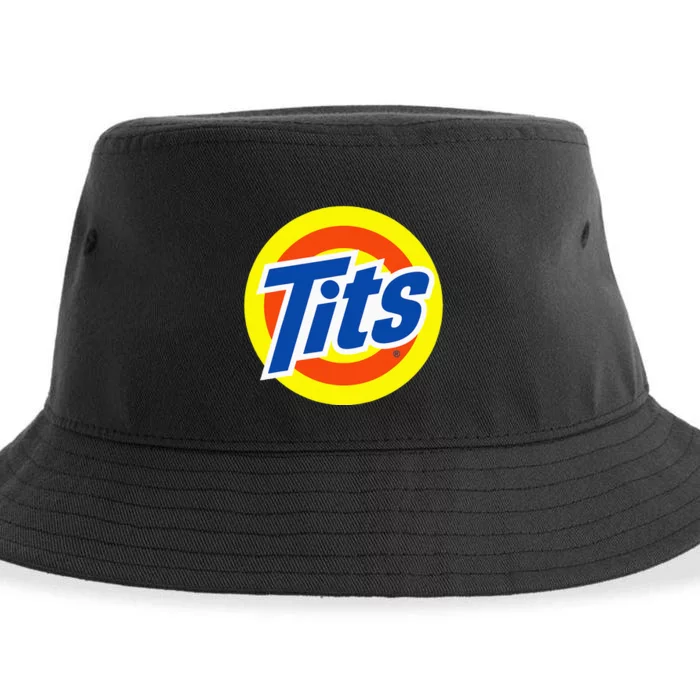 Tits Logo Funny Sexy Detergent Logo Sustainable Bucket Hat