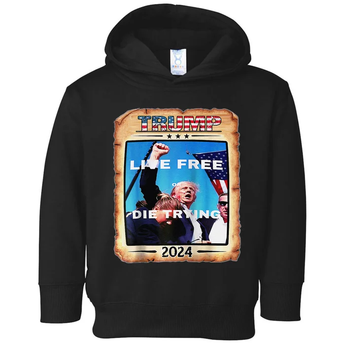 Trump Live Free Or Die Trying Raglan Toddler Hoodie