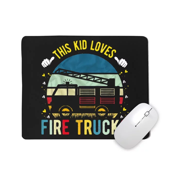 This Loves Fire Trucks Firefighter Fire Truck Mousepad