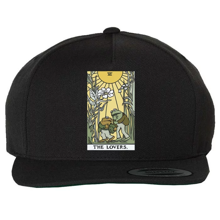 The Lovers Frog Toad Tarot Card Cottagecore Frog Lover Wool Snapback Cap